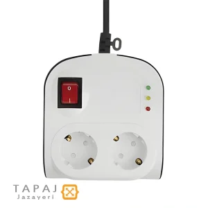 قیمت محافظ 2 خانه ارت دار با کلید و کابل 5 متر آنالوگ پارت الکتریک کد 8790