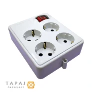 قیمت پریز سیار 4 خانه ارتدار با کلید و کابل 5 متر پارت الکتریک مدل پارت