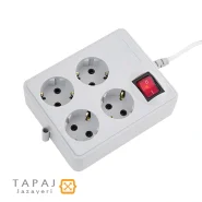 پریز سیار 4 خانه ارتدار با کلید و کابل 5 متر پارت الکتریک مدل پارت کد 319