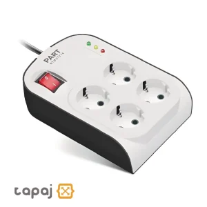 خرید محافظ 4 خانه ارت دار با کلید و کابل 5 متر آنالوگ پارت الکتریک کد 8793