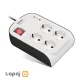 خرید محافظ 4 خانه ارت دار با کلید و کابل 5 متر آنالوگ پارت الکتریک کد 8793