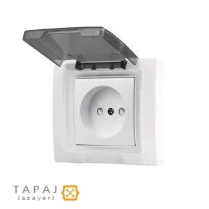 پریز ارت دار بارانی توکار با مغزی سرامیک پارت الکتریک مدل آذین کد 7240