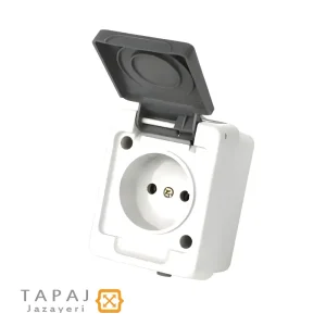 پریز بدون ارت بارانی روکار پارت الکتریک کد 137