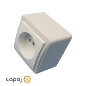 خرید پریز بدون ارت مدل روکار با مغزی پلی کربنات پارت الکتریک مدل شهاب کد 4044