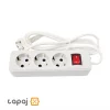 خرید پریز سیار 3 خانه ارت دار با کلید و کابل 3 متر پارت الکتریک مدل شهاب کد 1015