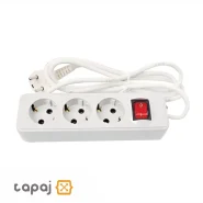 خرید پریز سیار 3 خانه ارت دار با کلید و کابل 3 متر پارت الکتریک مدل شهاب کد 1015