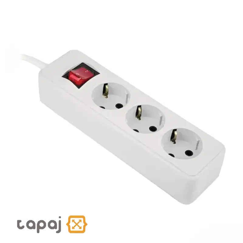 پریز سیار 3 خانه ارت دار با کلید و کابل 5 متر پارت الکتریک مدل شهاب کد 676 1 خرید پریز سیار 3 خانه ارت دار با کلید و کابل 5 متر پارت الکتریک مدل شهاب کد 676