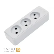 پریز سیار 3 خانه بدون ارت بدون کلید بدون کابل برند پارت الکتریک مدل شهاب کد 999