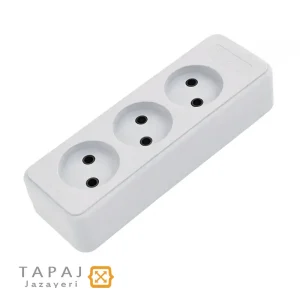 پریز سیار 3 خانه بدون ارت بدون کلید بدون کابل برند پارت الکتریک مدل شهاب کد 999