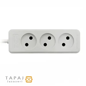 خرید پریز سیار 3 خانه بدون ارت و بدون کلید با کابل 1.8 متر پارت الکتریک مدل شهاب کد 861