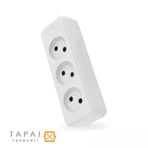پریز سیار 3 خانه بدون ارت و بدون کلید با کابل 1.8 متر برند پارت الکتریک مدل شهاب کد 861