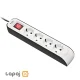 چند راهی 4 خانه ارت دار با کلید و کابل 1.8 متر پارت الکتریک کد 8757