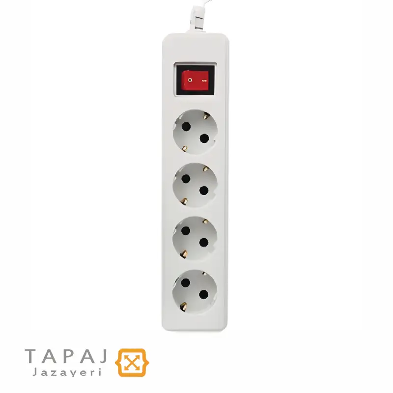 پریز سیار 4 خانه ارت دار با کلید و کابل 3 متر پارت الکتریک مدل شهاب کد 649 1 پریز سیار 4 خانه ارت دار با کلید و کابل 3 متر برند پارت الکتریک مدل شهاب کد 649