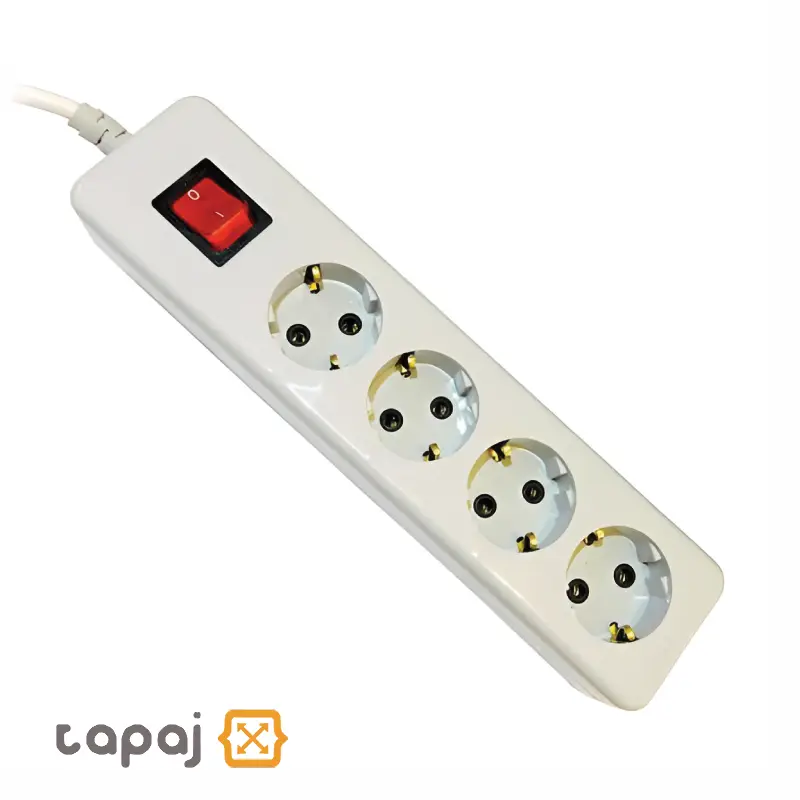 پریز سیار 4 خانه ارت دار با کلید و کابل 3 متر پارت الکتریک کد 294 3 قیمت و خرید پریز سیار 4 خانه ارت دار با کلید و کابل 3 متر پارت الکتریک مدل نیک کد 294