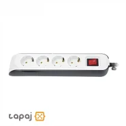 چند راهی 4 خانه ارت دار با کلید و کابل 5 متر پارت الکتریک کد 8759