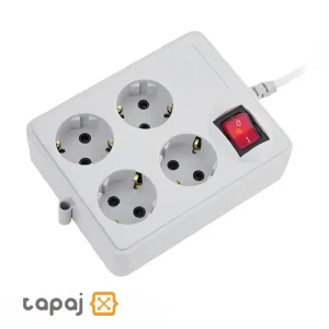 خرید پریز سیار 4 خانه ارتدار با کلید و کابل 1.8 متر پارت الکتریک کد 317