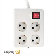 قیمت پریز سیار 4 خانه ارتدار با کلید و کابل 1.8 متر پارت الکتریک کد 317