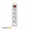 خرید پریز سیار 4 خانه بدون ارت با کلید و کابل 3 متر پارت الکتریک مدل نیک کد 308