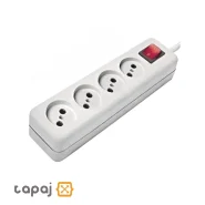 قیمت پریز سیار 4 خانه بدون ارت با کابل 5 متر پارت الکتریک مدل نیک کد 309
