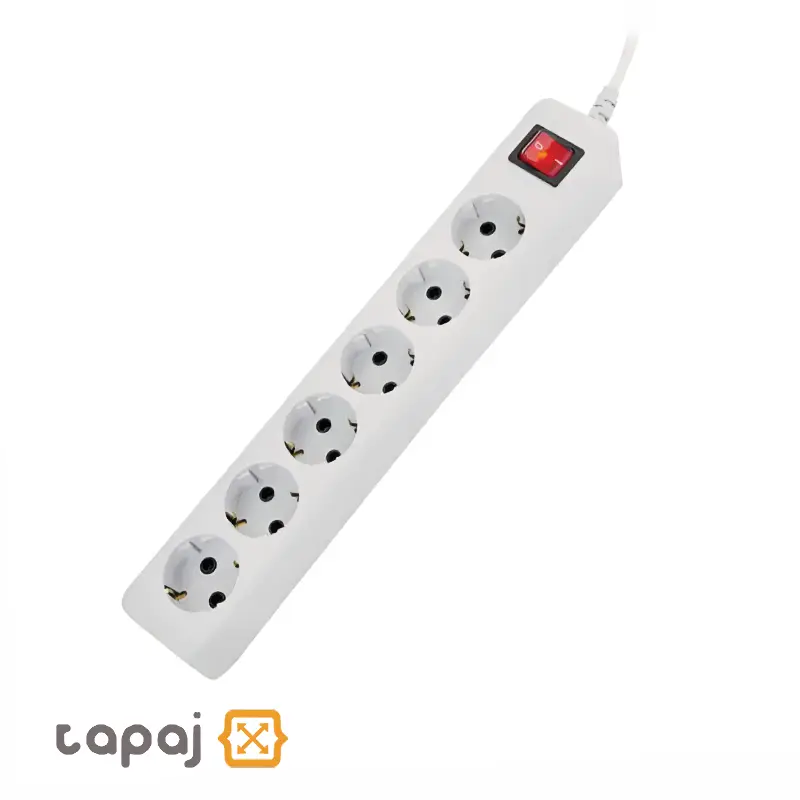 پریز سیار 6 خانه ارت دار با کلید و کابل 3 متر پارت الکتریک کد 707 3 قیمت چند راهی 6 خانه ارت دار با کلید و کابل 3 متر پارت الکتریک مدل نیک کد 707