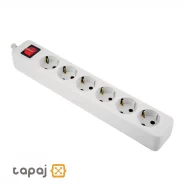 قیمت پریز سیار 6 خانه ارت دار با کلید و کابل 5 متر پارت الکتریک مدل نیک کد 992