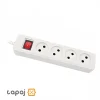 فروش پریز سیار 4 خانه بدون ارت با کلید و کابل 1.8 متر پارت الکتریک مدل نیک کد 307