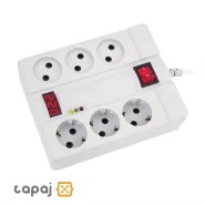 محافظ برق 6 خانه دیجیتالی با کابل 1.8 متر پارت الکتریک کد 2060