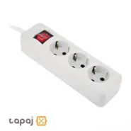 خرید پریز سیار 3 خانه ارت دار با کلید و کابل 1.8 متر پارت الکتریک مدل شهاب کد 730