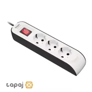 خرید پریز سیار 3 خانه ارت دار با کلید و کابل 1.8 متر پارت الکتریک کد 8760