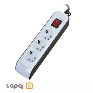 خرید پریز سیار 3 خانه ارت دار با کلید و کابل 5 متر پارت الکتریک کد 8762