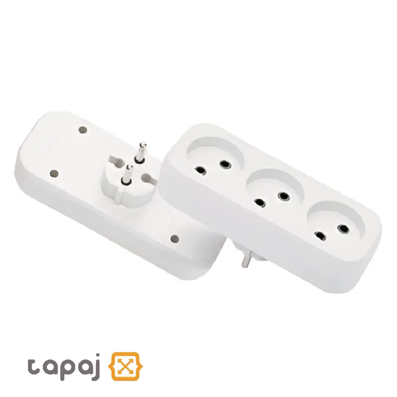 پریز سیار 3 خانه بدون ارت با دوشاخه پارت الکتریک کد 2200 3 خرید و قیمت پریز سیار 3 خانه بدون ارت با دوشاخه پارت الکتریک مدل شهاب کد 2200