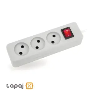 قیمت پریز سیار 3 خانه بدون ارت با کلید و کابل 1.8 متر پارت الکتریک مدل شهاب کد 850