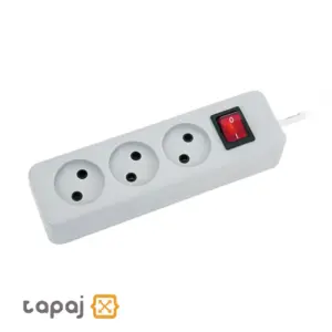 خرید پریز سیار 3 خانه بدون ارت باکلید و کابل 3 متر پارت الکتریک مدل شهاب کد 2024