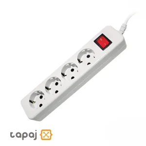 قیمت پریز سیار 4 خانه ارت دار با کلید و کابل 1.8 متر پارت الکتریک مدل نیک کد 293