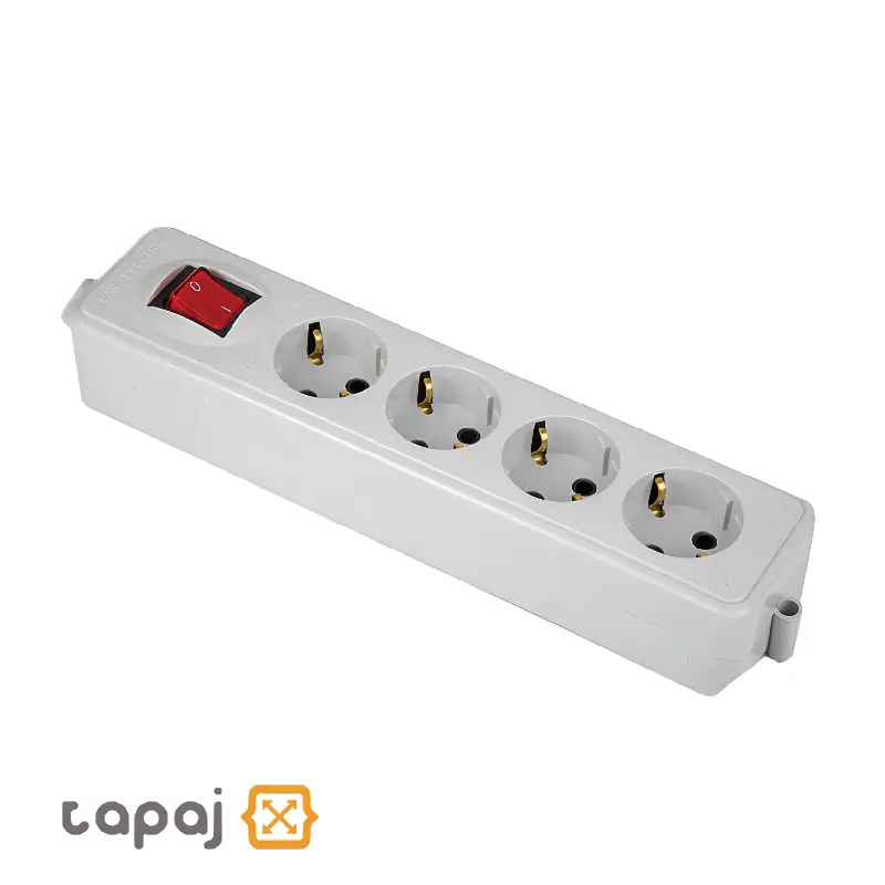پریز سیار 4 خانه ارت دار با کلید و کابل 5 متر پارت الکتریک مدل نیک 2 خرید پریز سیار 4 خانه ارت دار با کلید و کابل 5 متر پارت الکتریک مدل نیک