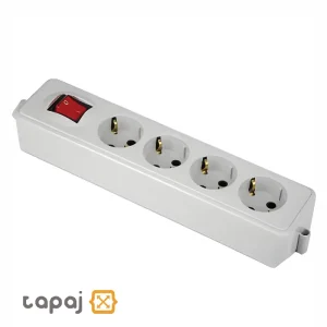 خرید پریز سیار 4 خانه ارت دار با کلید و کابل 1.8 متر پارت الکتریک مدل نیک کد 293