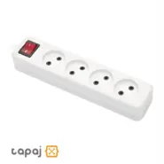 خرید پریز سیار 4 خانه بدون ارت با کلید و کابل 1.8 متر پارت الکتریک مدل شهاب کد 651