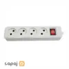 قیمت پریز سیار 4 خانه بدون ارت با کلید و کابل 3 متر پارت الکتریک مدل شهاب کد 652