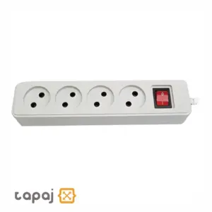 قیمت پریز سیار 4 خانه بدون ارت با کلید و کابل 3 متر پارت الکتریک مدل شهاب کد 652