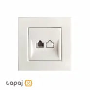 خرید مکانیزم با قاب پریز تلفن بهداد الکتریک مدل ورتکس کد 235