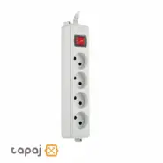 خرید پریز سیار بدون ارت 4 خانه با کابل 1.8 متر مغز پلی کربنات بهداد الکتریک