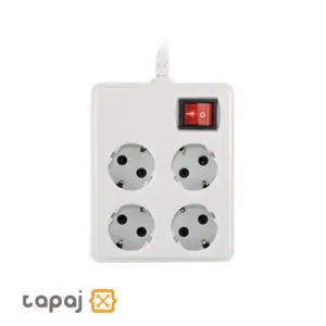 خرید پریز سیار 4 خانه ارت دار با کابل 1.8 متر مربع بهداد الکتریک مدل نیکان کد 110