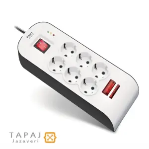 part electric 6 socket surge protector switch