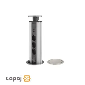 Melloni 10008 3-Outlet 2-USB Pop-up Socket